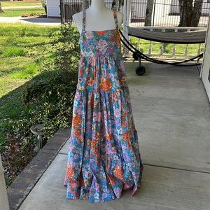 Free People Park Slope maxi in Bluebell combo